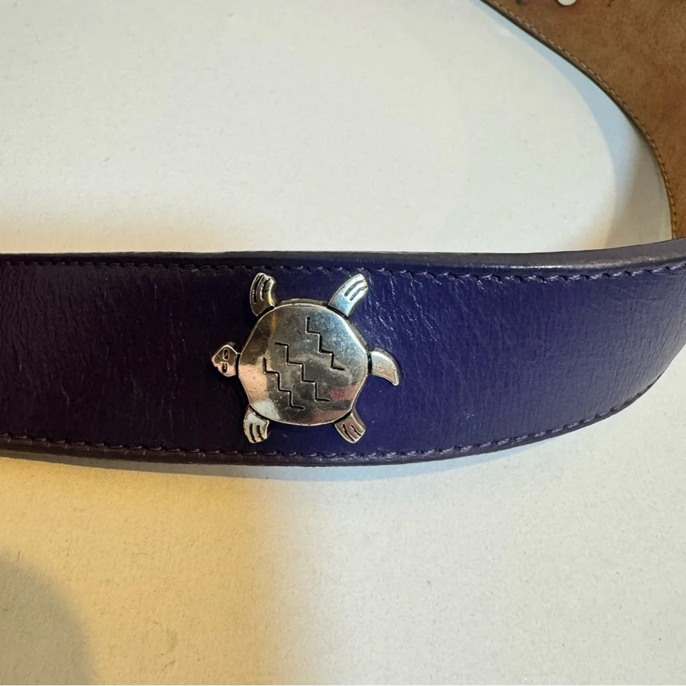 Silver Creek Vintage‎ 90s Y2K Navy Women's Concho Belt 32 Leather Western Animal